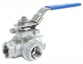 3 Way Mounting Pad Reduced Port Ball Valve Screwed End